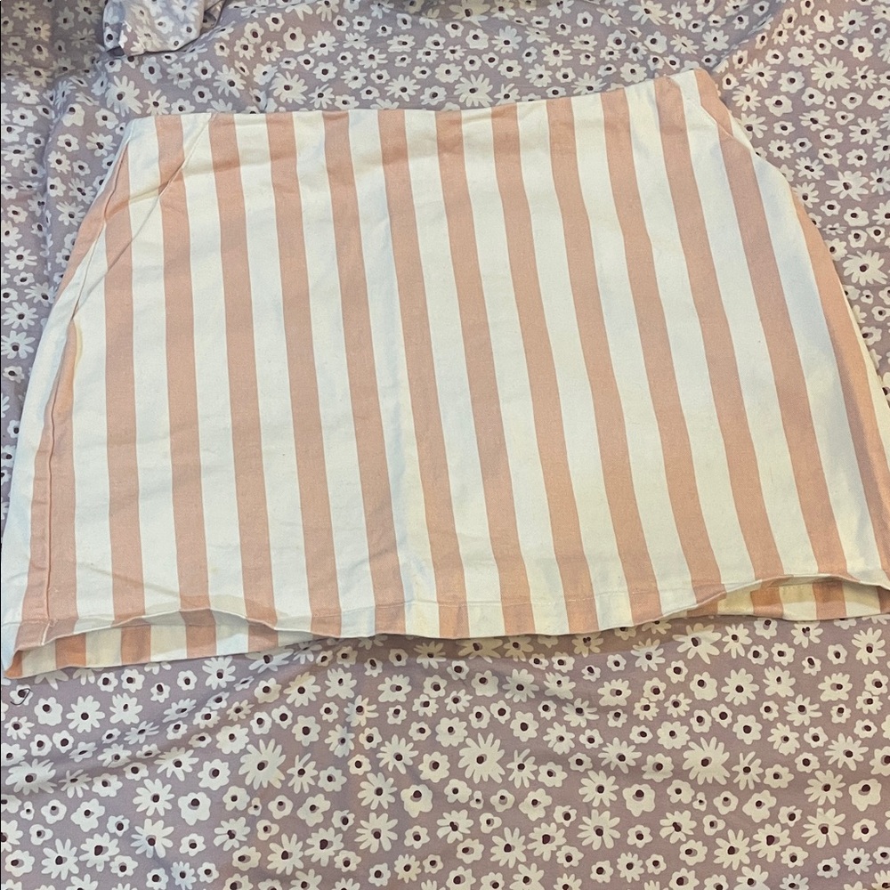 Forever 21 Pink and White Striped Mini Skirt